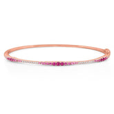 Pink Sapphire & Diamond Ombré Bangle - Dracakis Jewellers